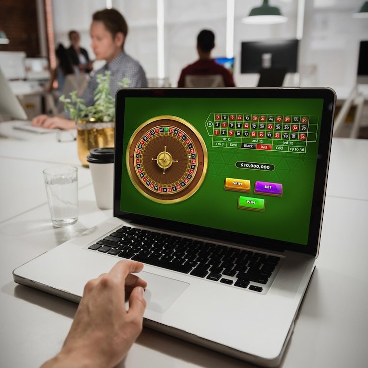 Live roulette wheel with live dealer interface